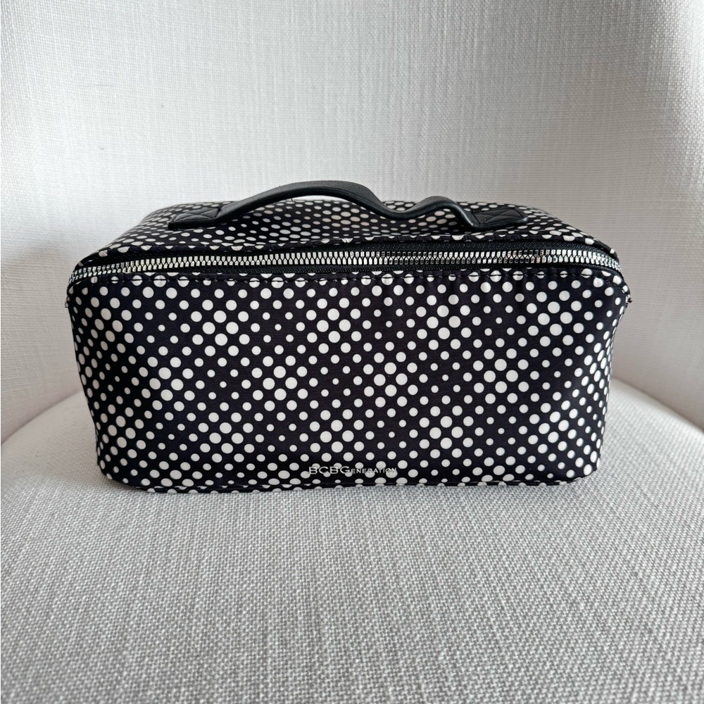 BCBG Black and White Polka Dot Cosmetic Bag